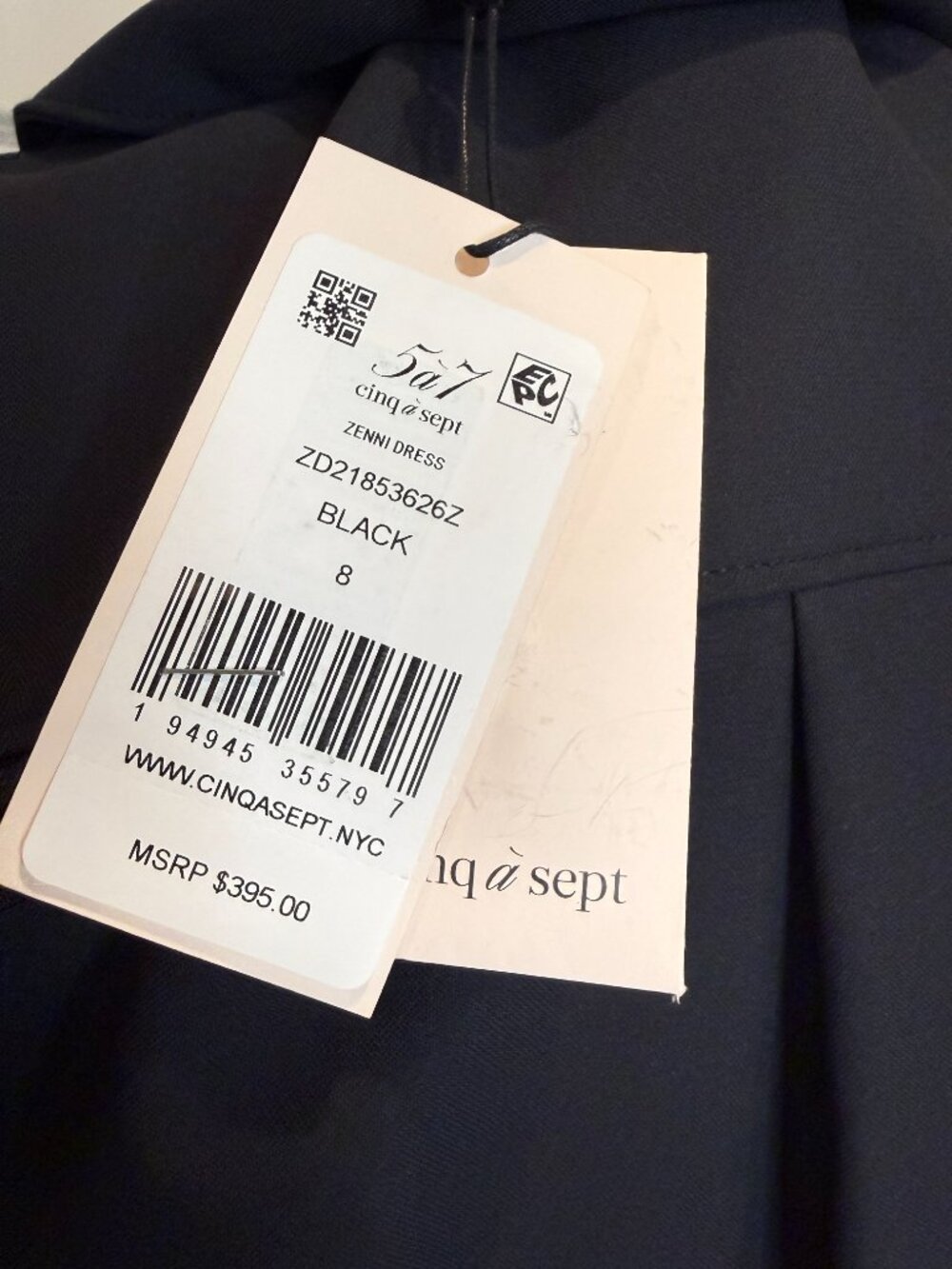 Cinq a Sept Black Sleeveless Wrap Dress Size "8" NWT - Picture 9 of 11